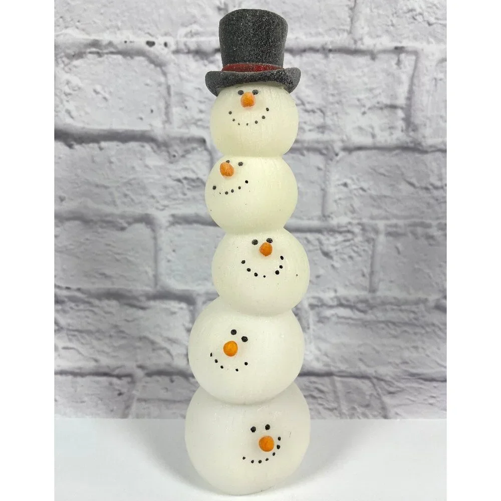 VTG Retro Stacked Snowman Light Works Totem Pole Christmas Holiday Illumination - Picture 1 of 16